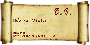 Bács Viola névjegykártya